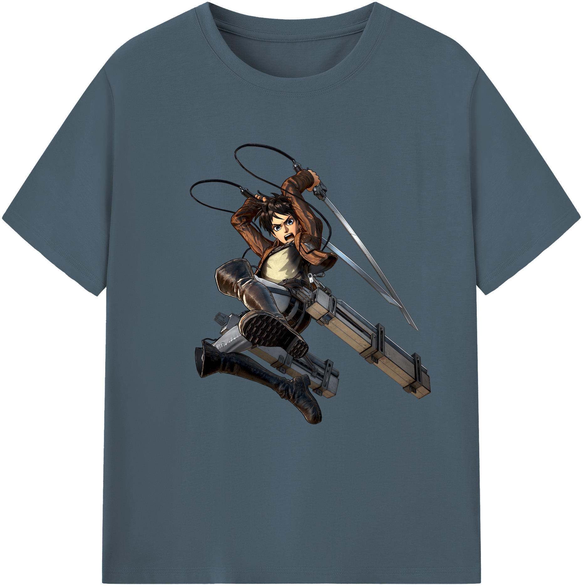 （画像用） 進撃の巨人 エレン･イェーガー Attack on Titan Eren Jäger 綿100％半袖Tシャツ（フロントプリント）